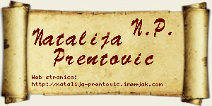 Natalija Prentović vizit kartica